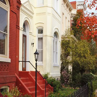 Historic masonry and tuckpointing on a classic residential building.