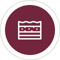 icon-siteconditions White cake slice icon on maroon circle