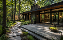 img-slider 05 Modern glass house surrounded by lush forest