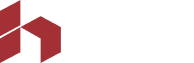 Red geometric logo beside white HEARTH text